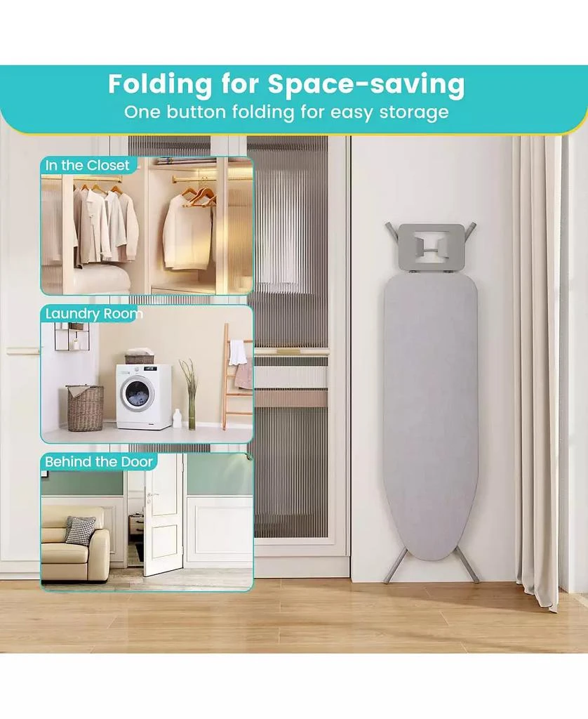 Ecooso Foldable Ironing Board with Iron Rest and Adjustable Height 8