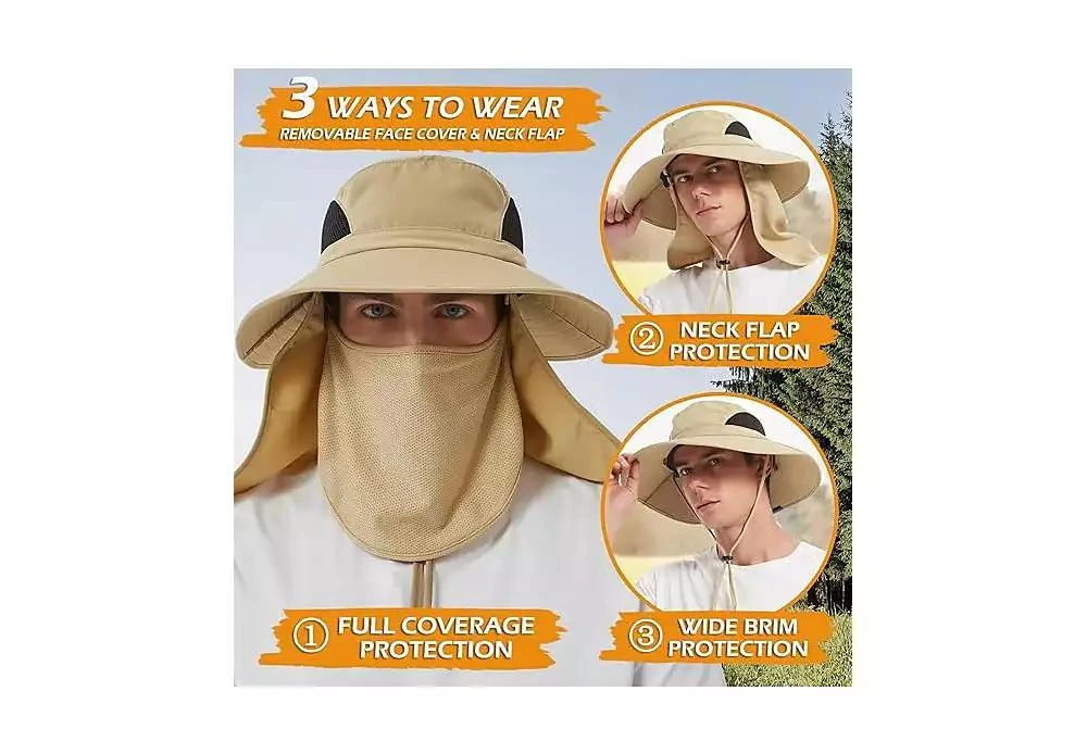 MULTIJOY Wide Brim Sun Hat, UPF 50+ UV Protection Waterproof Packable Bucket Hat for Men 
Women, Go Fishing Hiking Beach 5