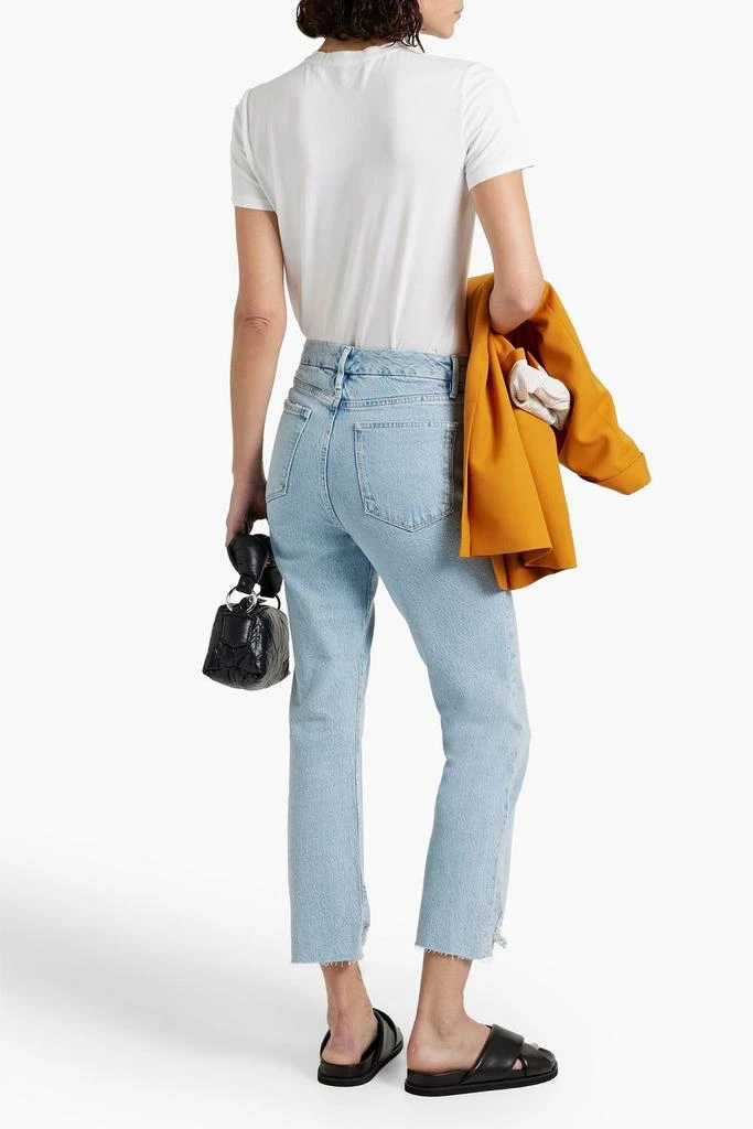 FRAME Le Super High cropped distressed high-rise bootcut jeans 3