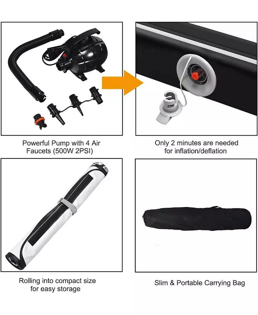 KUYOTQ 10 Feet Inflatable Gymnastics Tumbling Mat with Pump 7