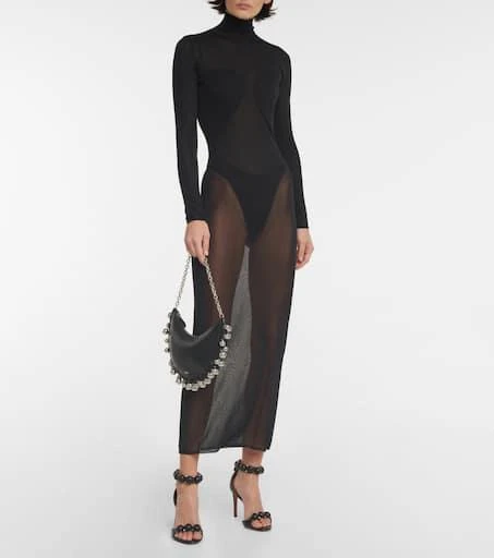 Alaïa Sheer turtleneck jersey maxi dress 2