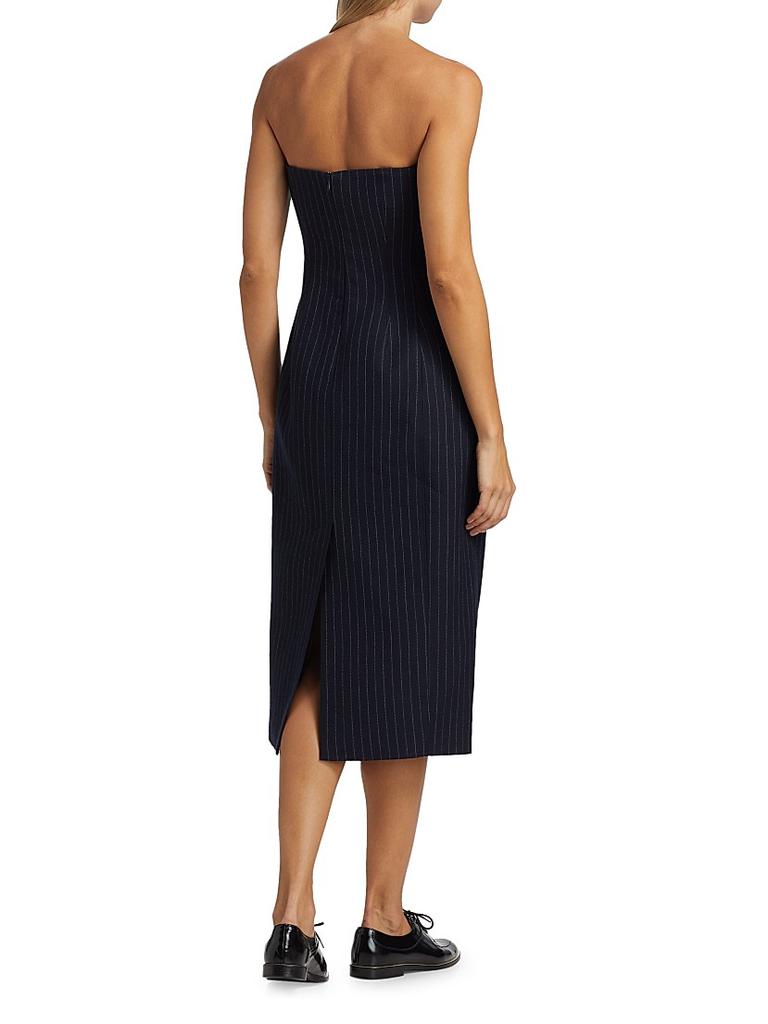Pinstriped Tailored Bustier Dress – On Sale Now with Up to 70% Off