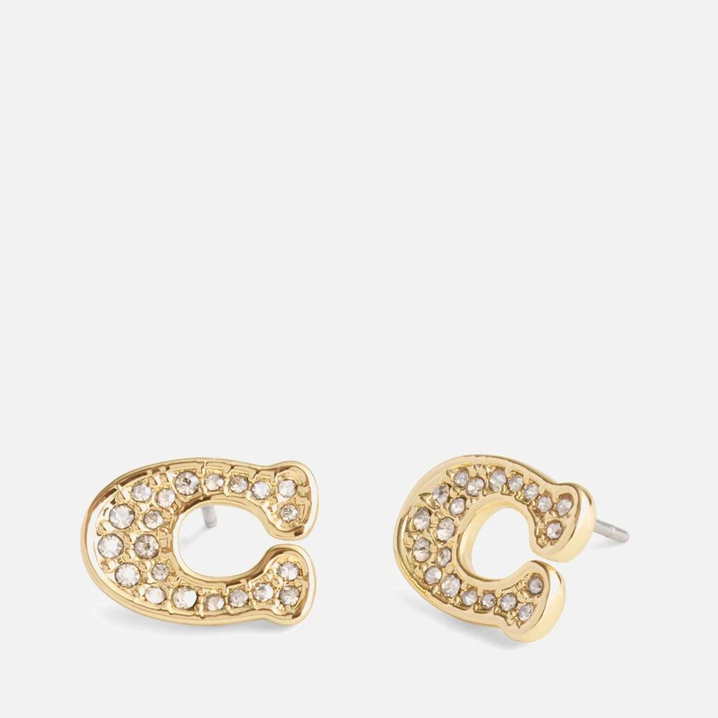Coach Coach Signature Pavé C Gold-Tone Stud Earrings 3