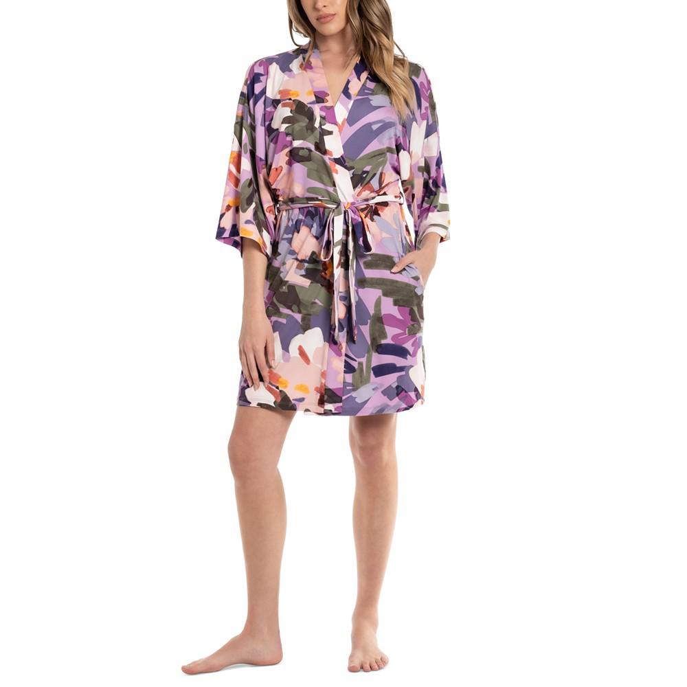 Linea Donatella Women's Printed Knit Wrap Robe