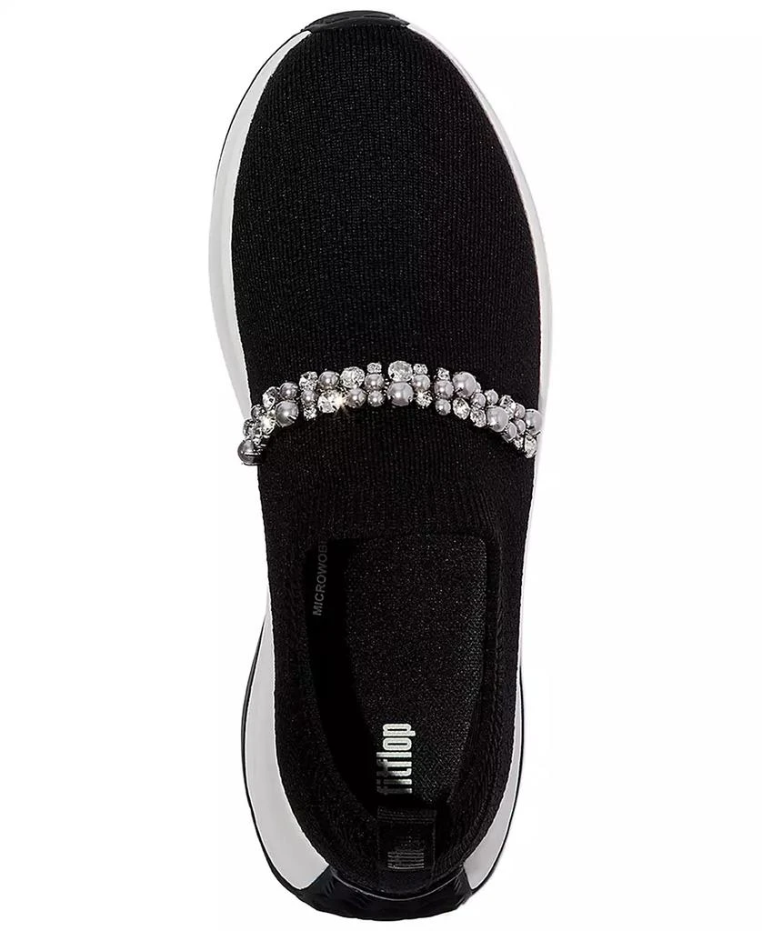 FitFlop Women
s F-Mode Flow Imitation Pearls and Crystal Knit Slip-On Sneakers 3