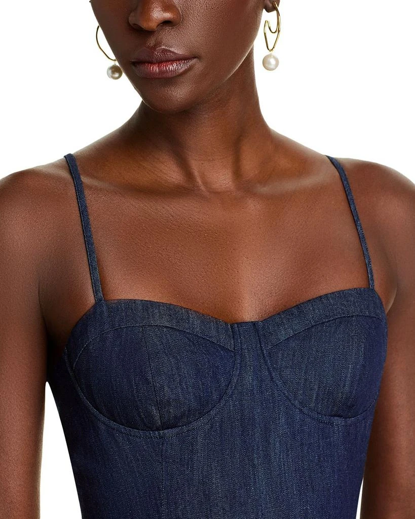 AQUA Denim Bustier Midi Dress - Exclusive 6