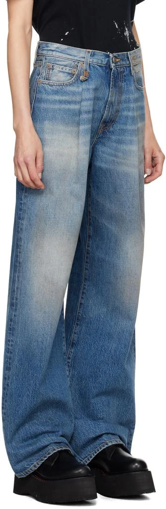 R13 SSENSE Exclusive Blue Damon Pleated Wide Leg Jeans 2