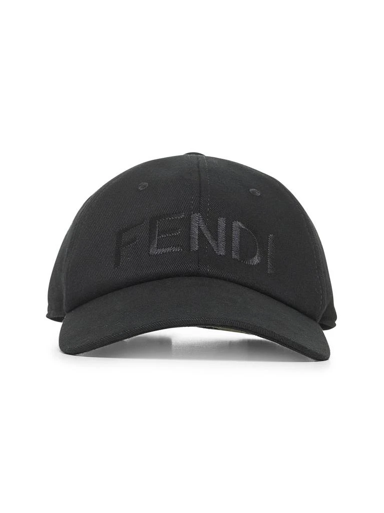 FENDI SILK FENDI SILK | Black cotton canvas baseball cap 