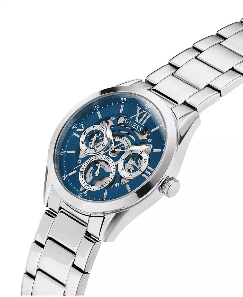 GUESS Men
s Multi-Function Silver-Tone Stainless Steel Watch 42mm 4