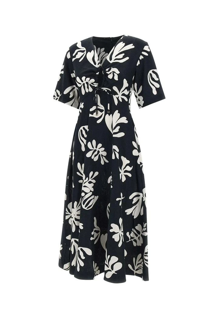 Marella Marella Molise All-Over Patterned V-Neck Dress 1