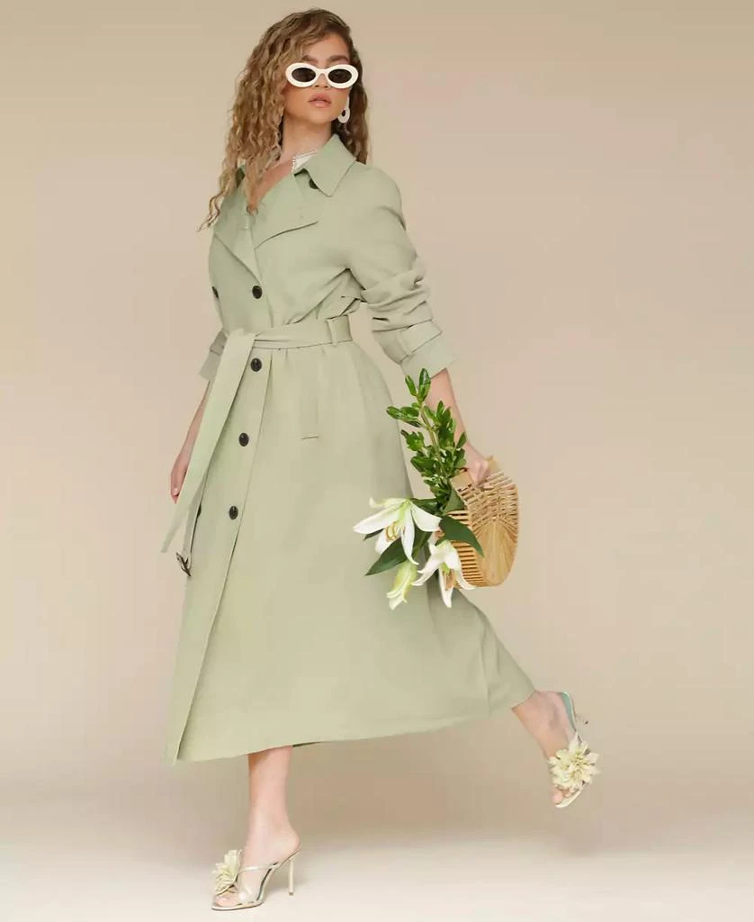 Avec Les Filles Women's Double-Breasted Maxi Trench Coat 9