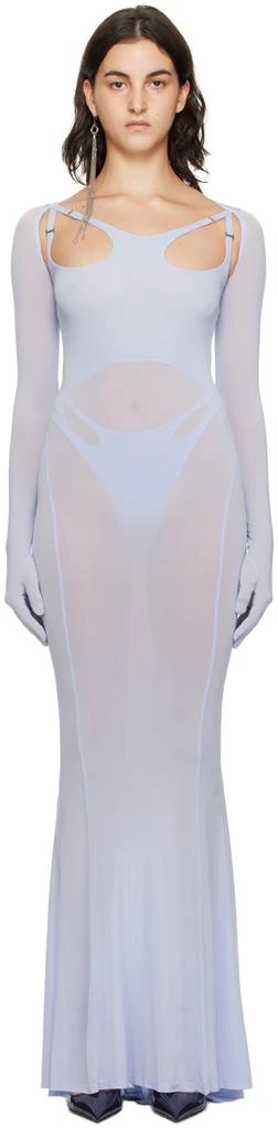 Dion Lee Blue Gloved Maxi Dress - AU 12 = L