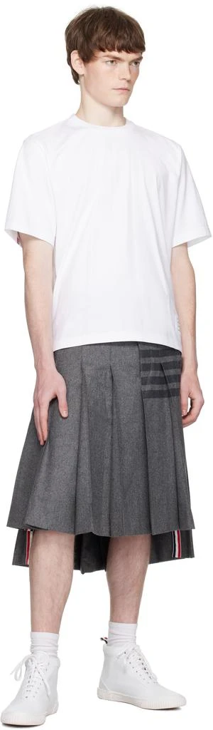 Thom Browne White Vitello Calf Leather High Top Heritage Sneakers 5