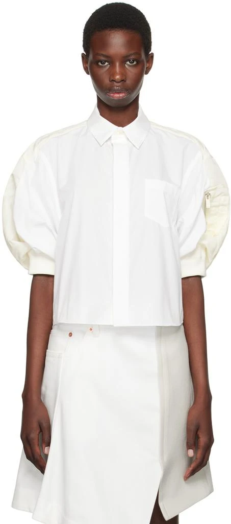 Sacai White Puff Sleeve Shirt 1