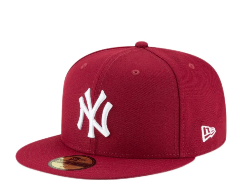 New Era 59Fifty MLB New York Yankees Cardinal Basic Fitted White Hat 11591126 1