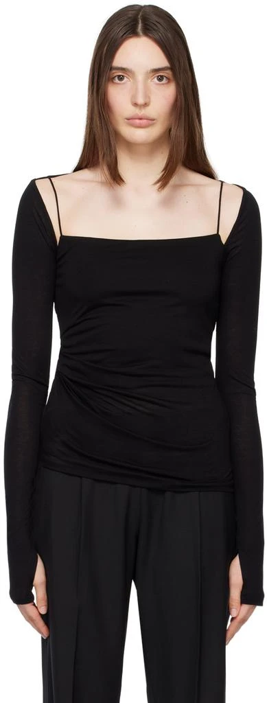 Helmut Lang Black Scala Long Sleeve T-Shirt 1