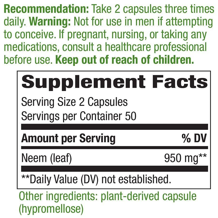 Nature's Way Neem Leaf Capsules 4
