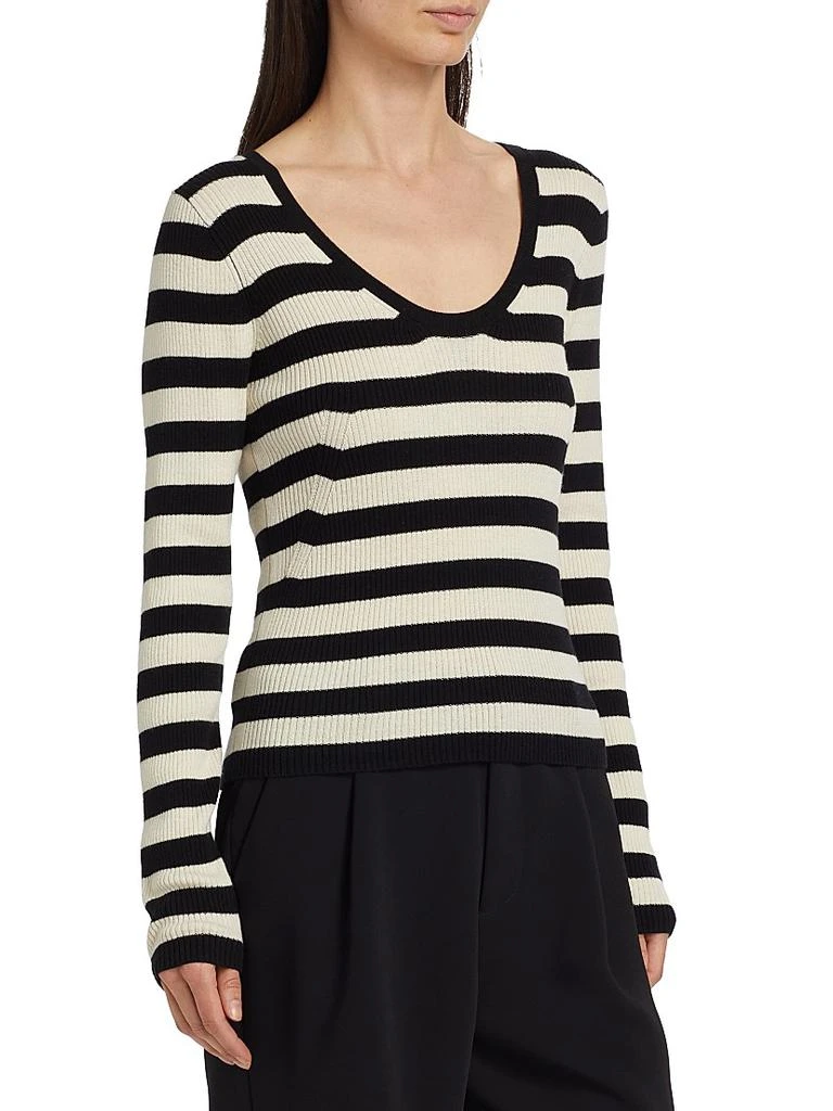ATM Anthony Thomas Melillo Striped Wool U-Neck Sweater 4