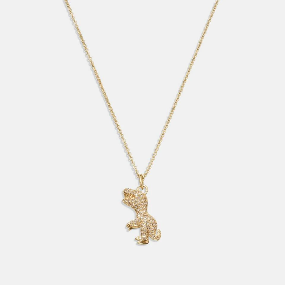 Coach Coach Rexy Pendant Crystal and Gold-Tone Necklace 1