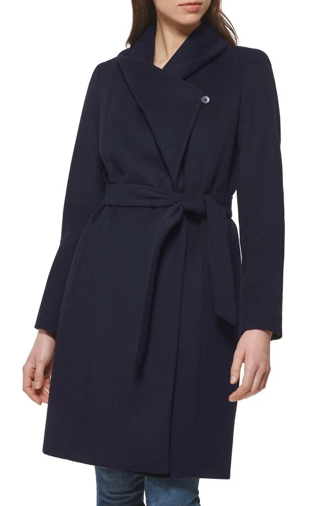 Cole Haan Signature Slick Wool Blend Wrap Coat 3