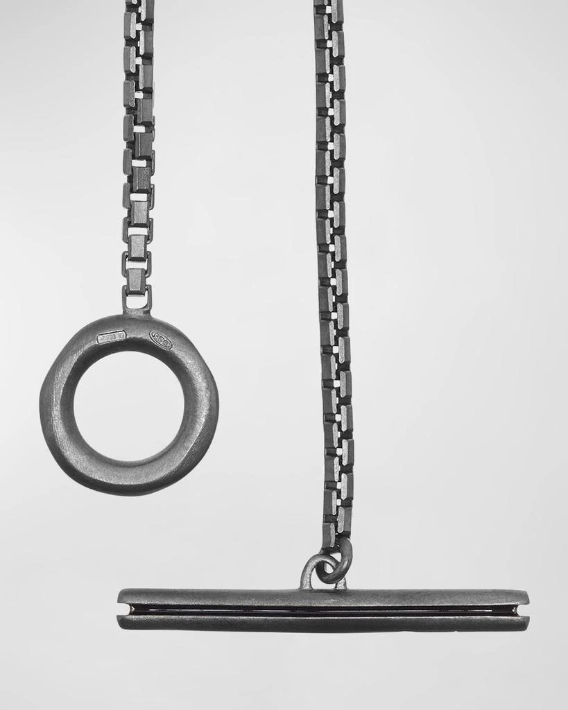 Marco Dal Maso Men's Oxidized Sterling Silver Acies Enamel Cross Necklace 3