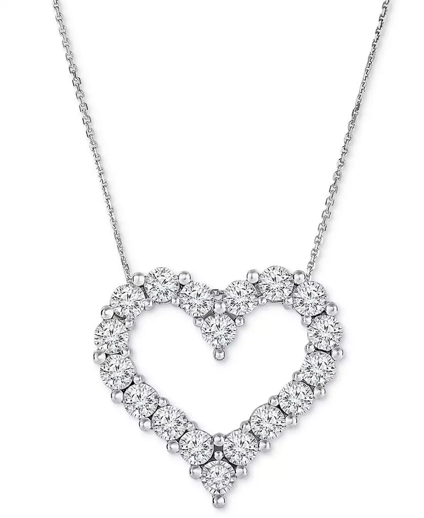TruMiracle Diamond Heart Pendant Necklace (1/2 ct. t.w.) in 10k White Gold 1