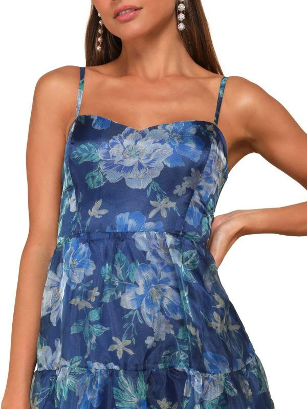 Lulus Floral Organza Tiered Gown 4