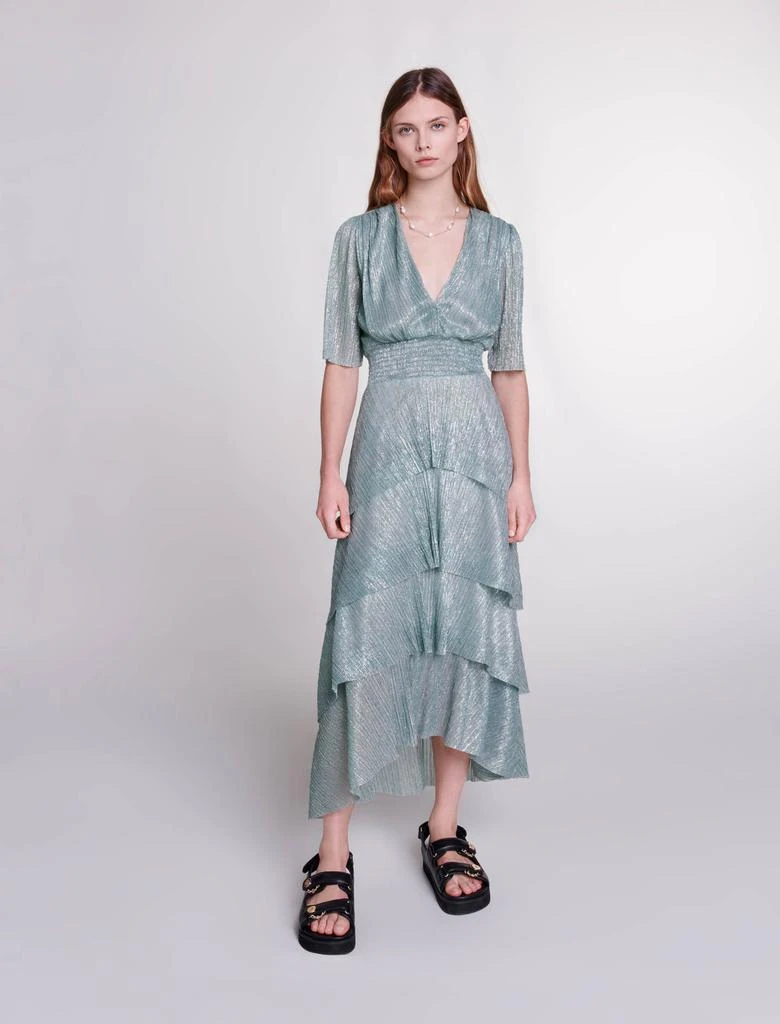Maje Maje Woman
s polyester Stretch lurex ruffled dress for Spring/Summer 1