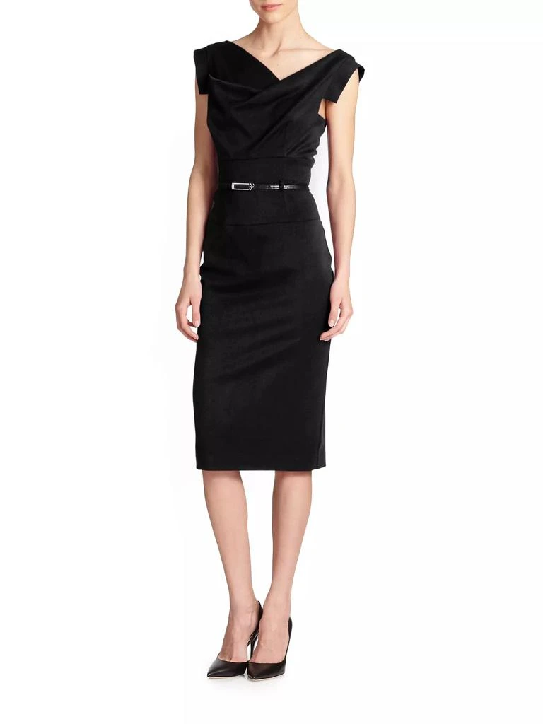 Black Halo Jackie Belted Sheath Dress 1