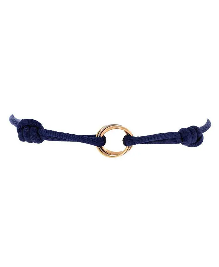 Cartier Trinity On Cord Bracelet Silk Cord with 18K Tricolor Gold