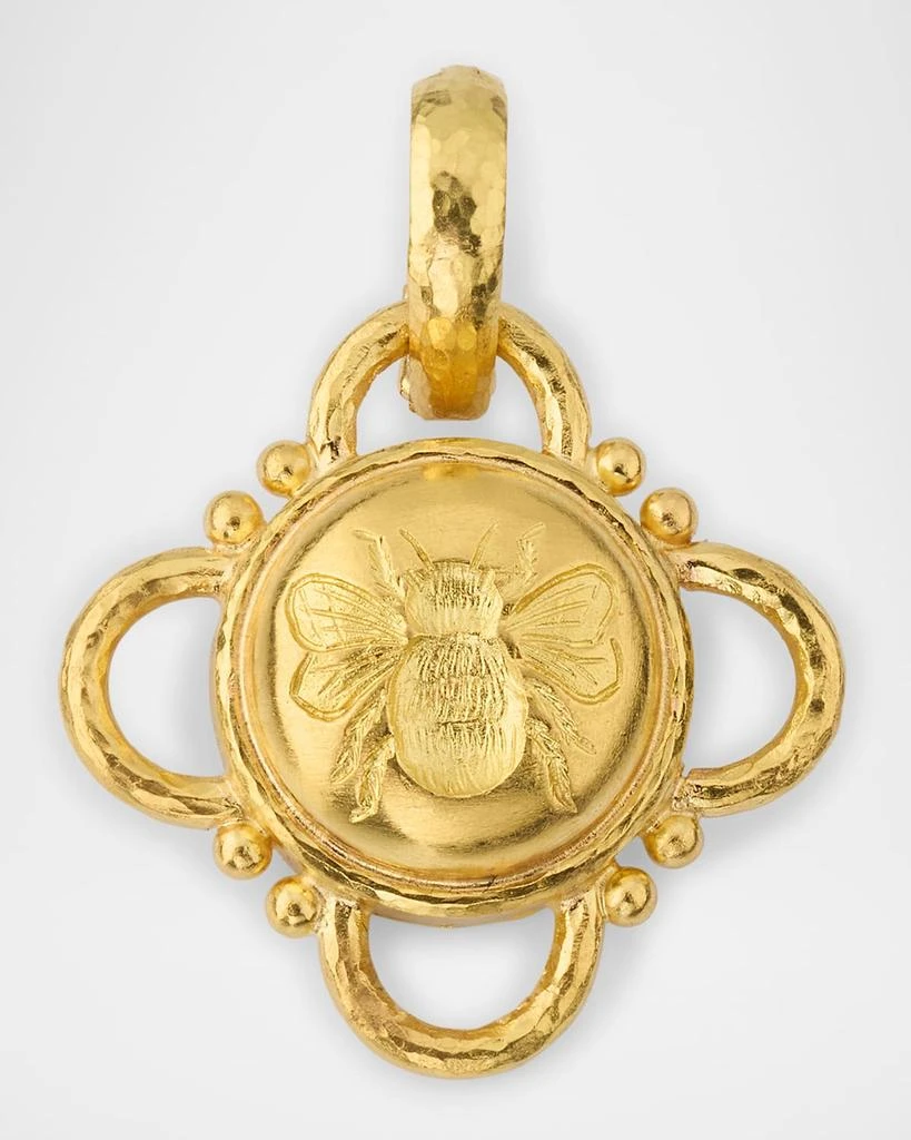 Elizabeth Locke 19K Yellow Gold Gold 16mm Round Fat Bee Pendant 1