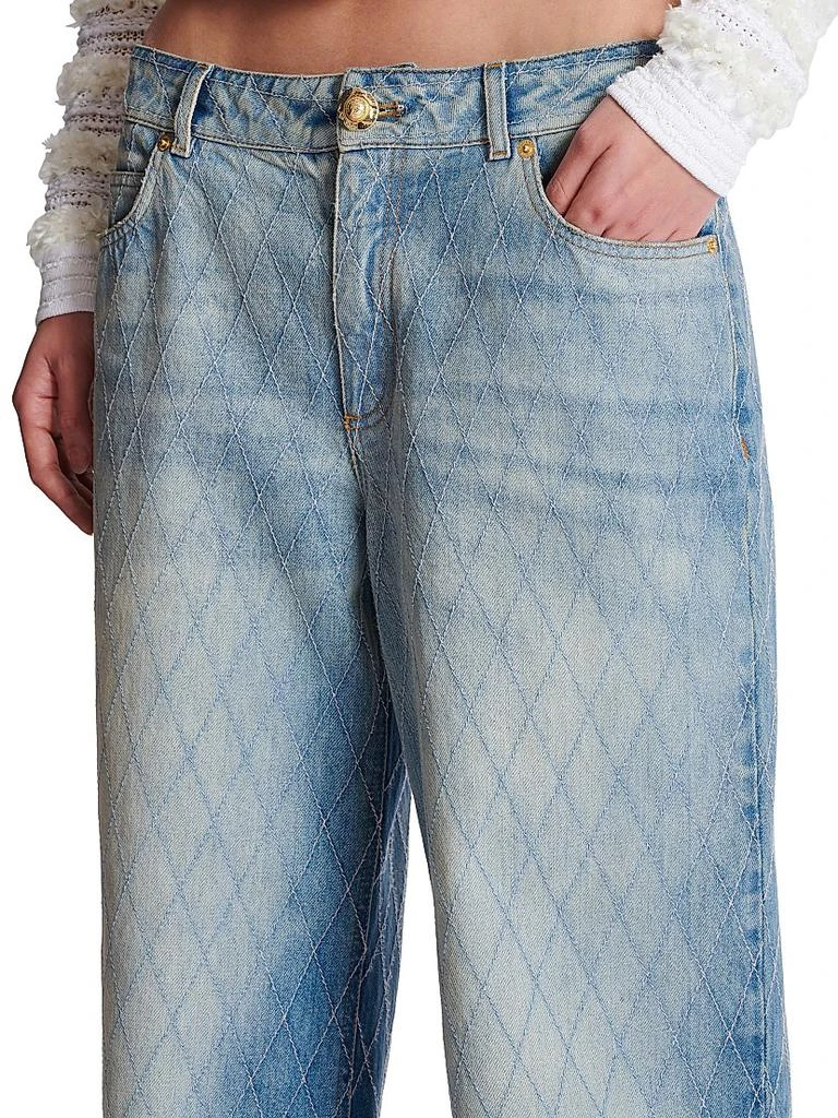 Balmain Quilted Straight-Leg Jeans 7