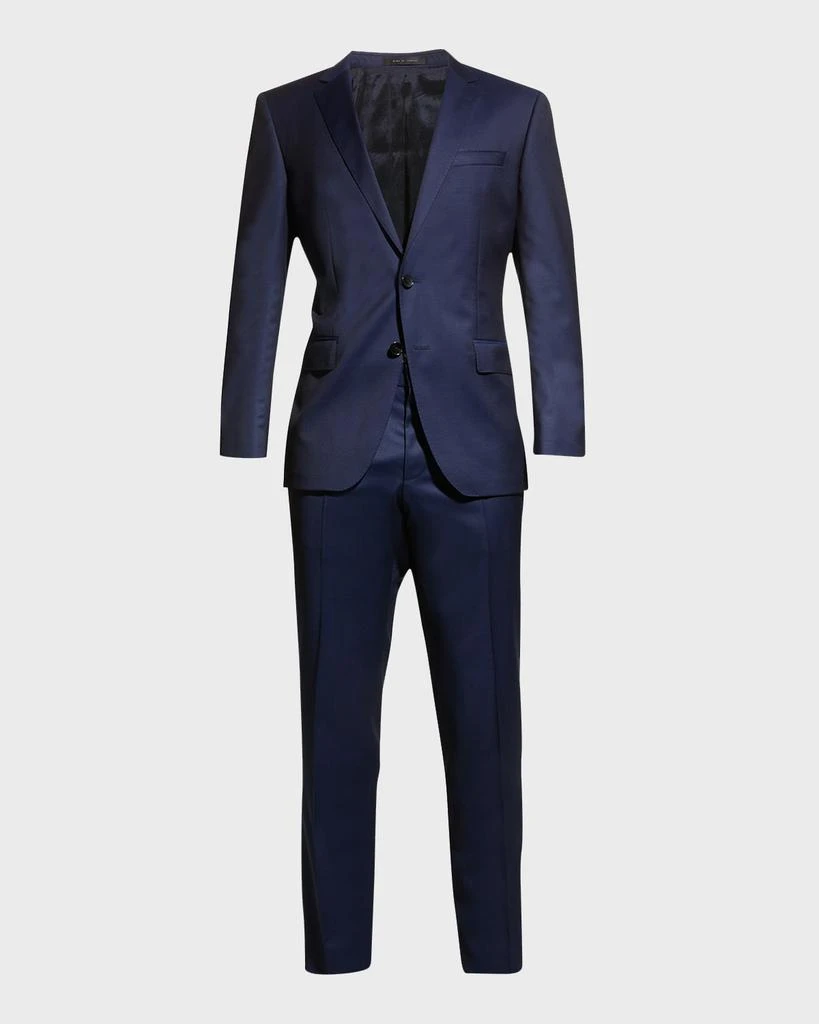 Hugo Boss Men's Wool Basic Two-Piece Slim Fit Suit, Blue 1