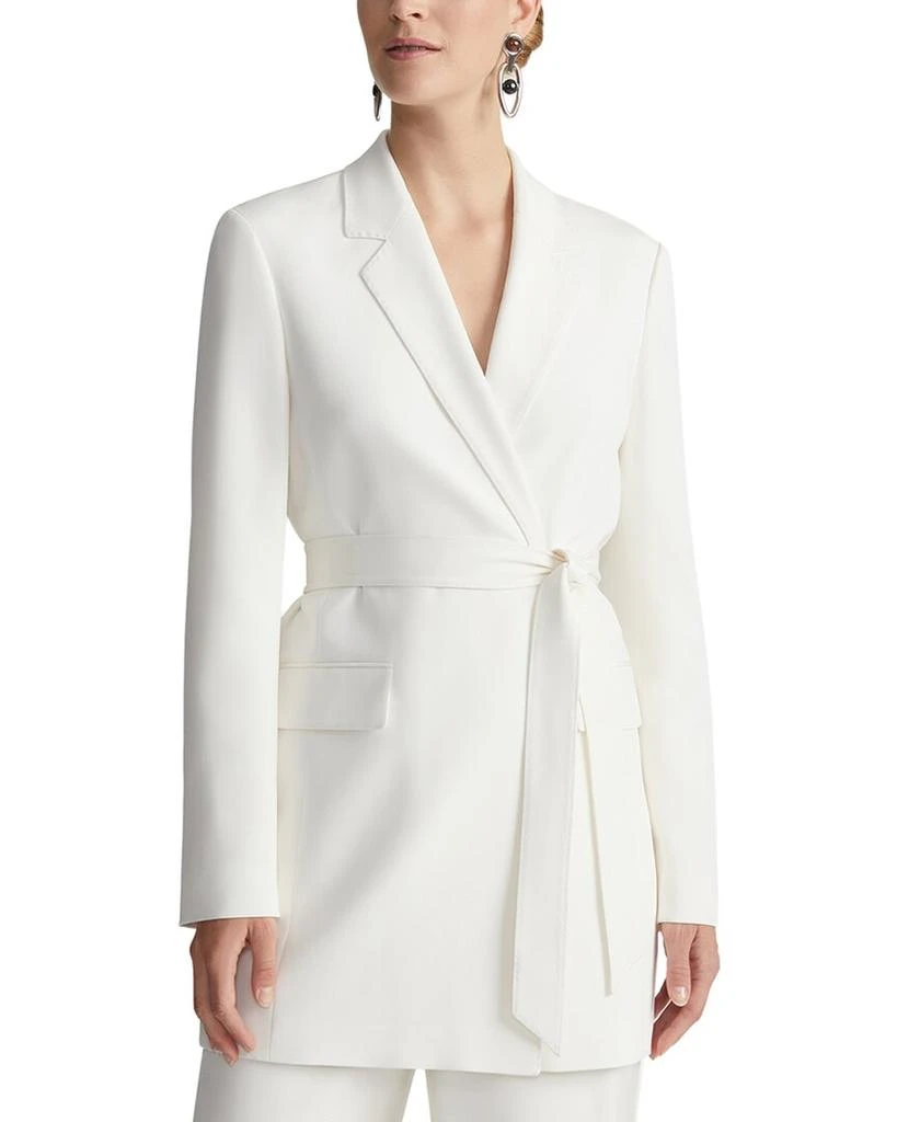 Lafayette 148 New York Plus Notch Lapel Silk-Blend Blazer