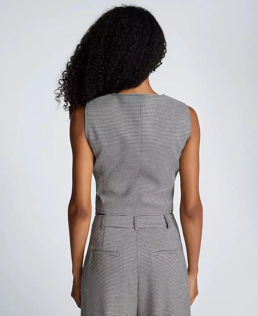 Kenneth Cole Women's Houndstooth Cropped Fitted Bodice Vest 6