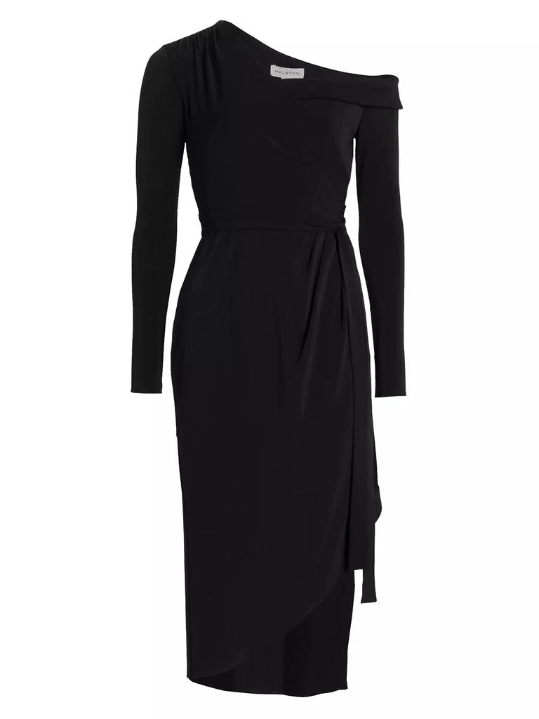 Halston Eden One-Shoulder Jersey Midi-Dress 1