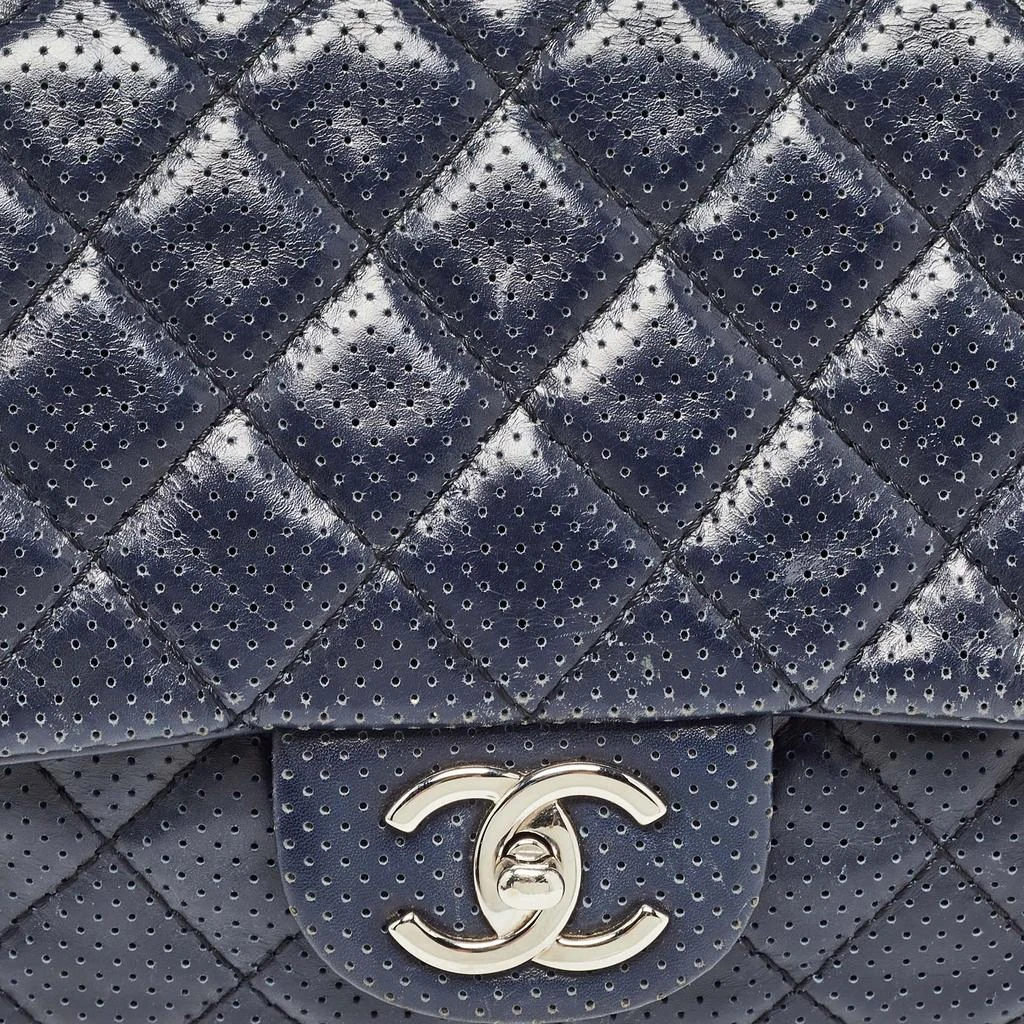 Chanel Perforated Leather Punch Flap Bag 3