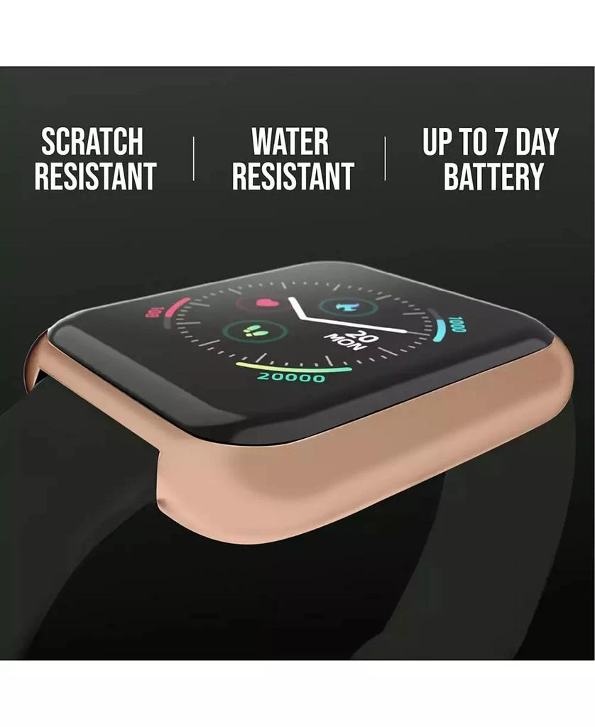 iTouch Air 3 Unisex Black Silicone Strap Smartwatch 40mm with White Amp Plus Wireless Earbuds Bundle 5