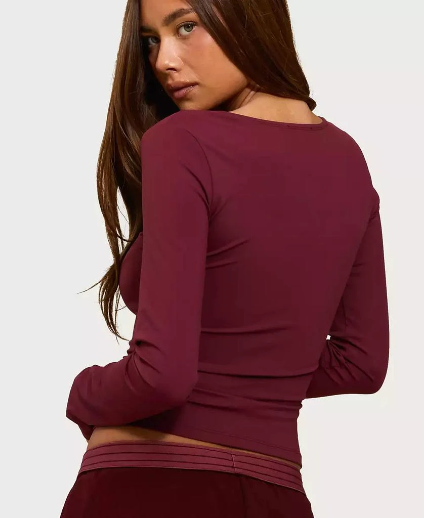 Edikted Women
s Hayden Square Neck Long Sleeve Top 2