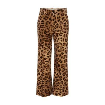 Chloé Wide-leg leopard print pants 1