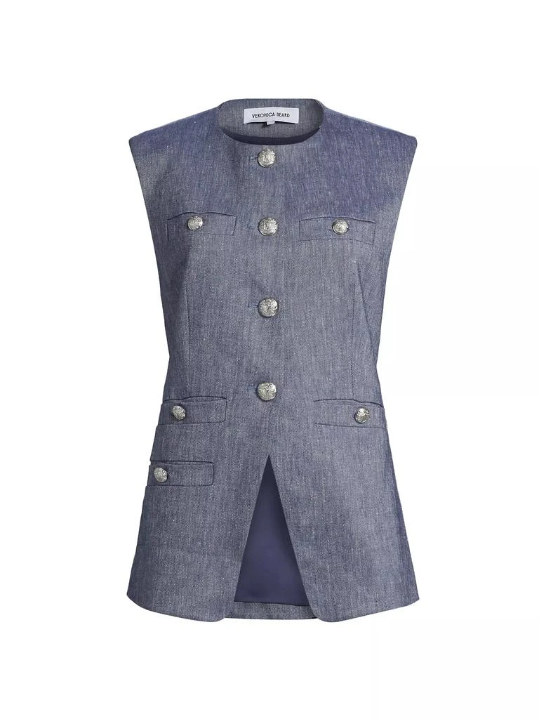 VERONICA BEARD Tamara Linen-Blend Vest 1