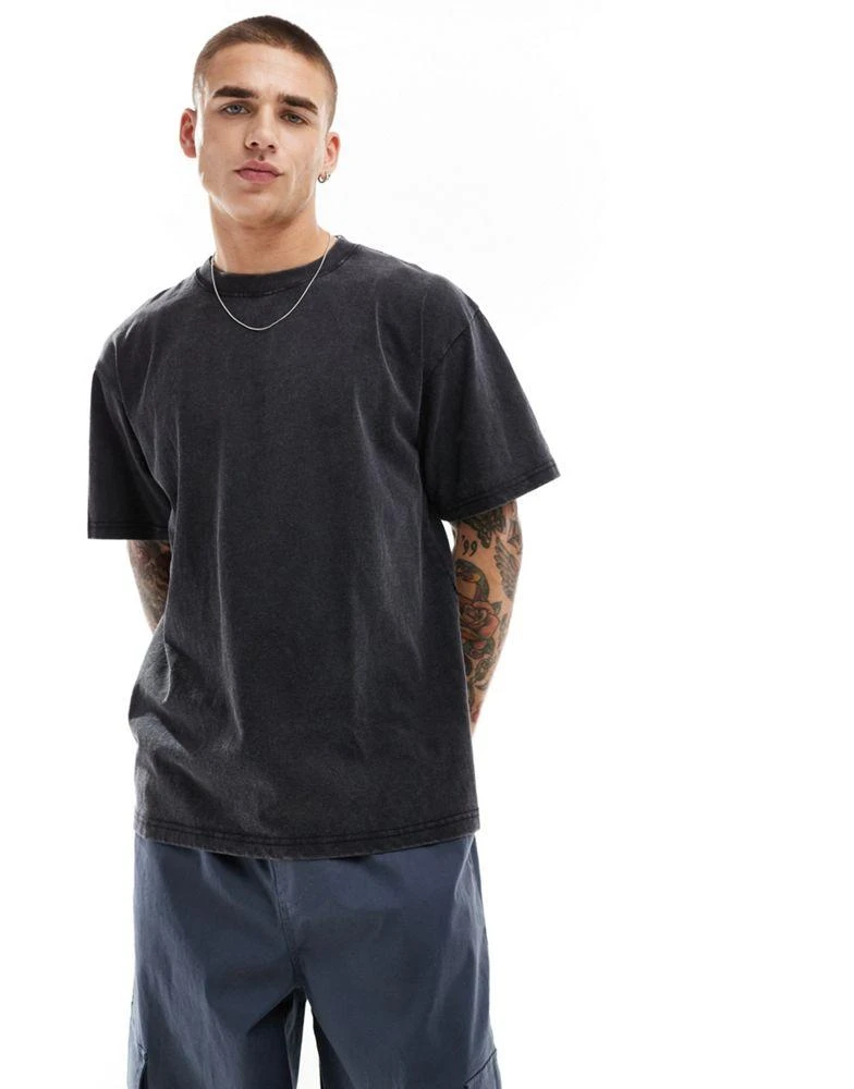 PacSun PacSun premium washed t-shirt in black 1