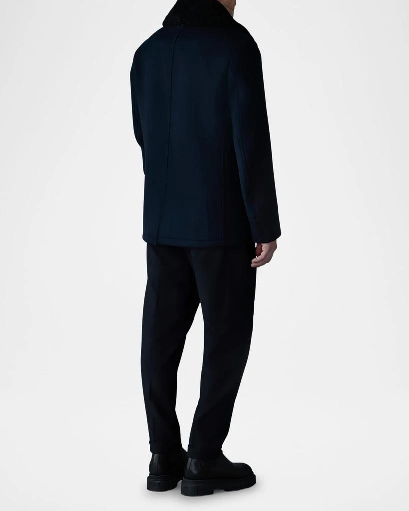 Mackage Men
s Cole Wool Peacoat with Shearling Collar 3