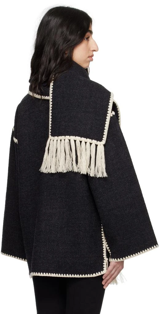 Totême Gray Embroidered Scarf Jacket 3