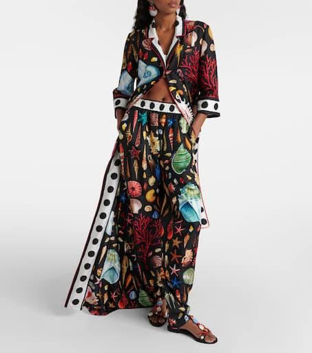 Dolce 
Gabbana Capri printed silk satin pants 2