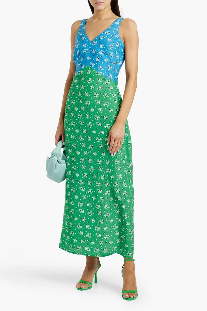 HVN Max printed silk-satin maxi dress 2