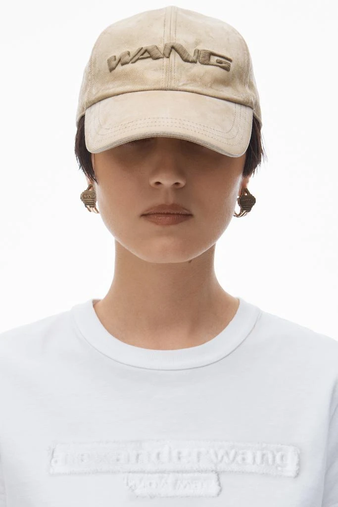 Alexander Wang Distressed Logo Shrunken Tee in Cotton Jersey 3