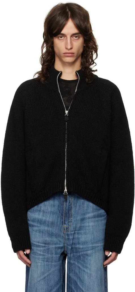 OUR LEGACY Black Ultra Zip Funnel Sweater - Hoodies - Free 