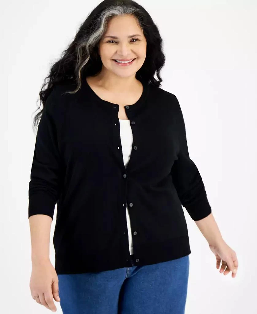 Style & Co Plus Size Button-Front Cardigan, Exclusively at Macy's 1