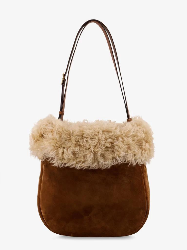 Yves Saint Laurent Suede shoulder bag with shearling profile 1